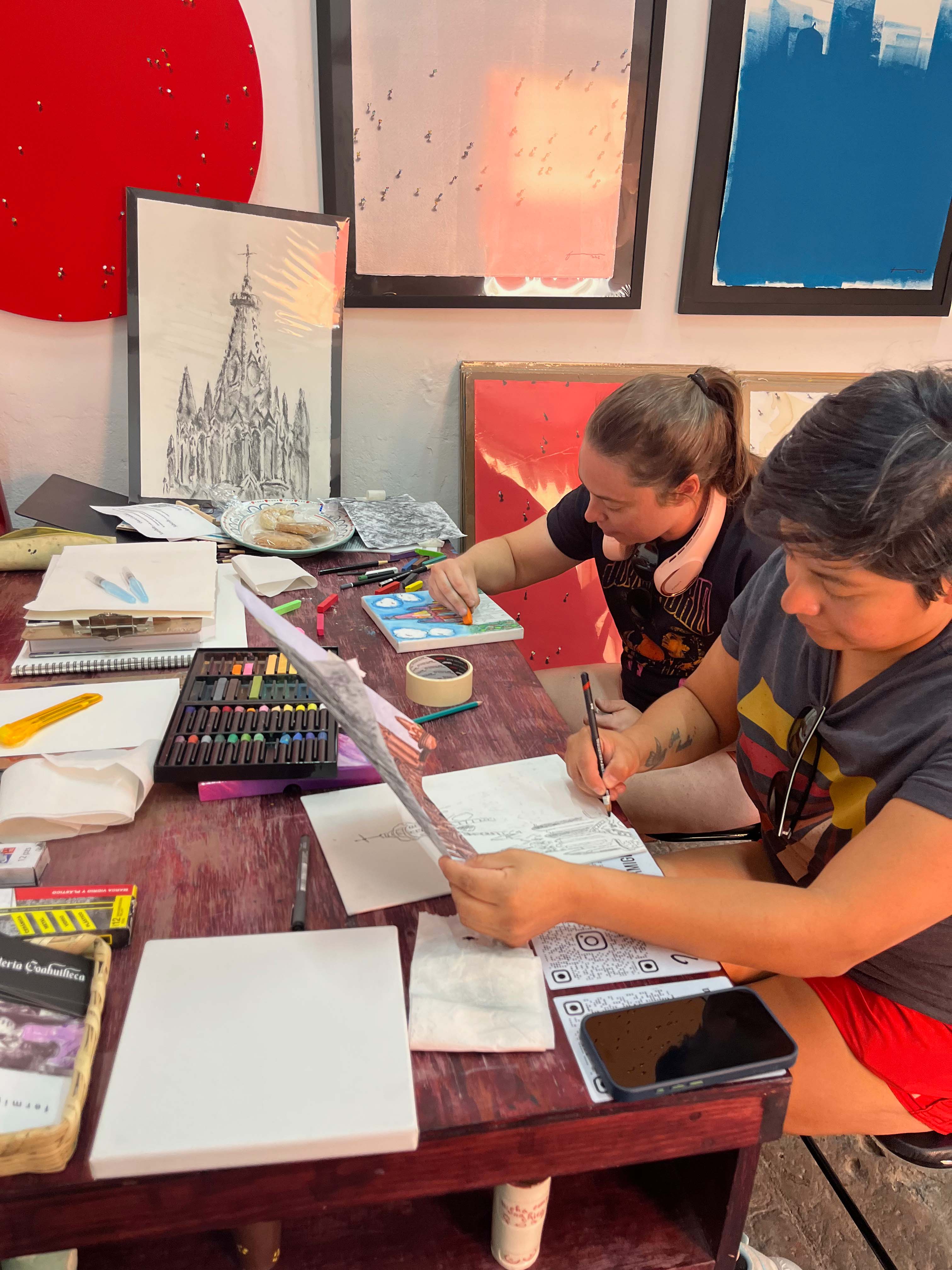 Paint and wine art experience at Galería Coahuilteca