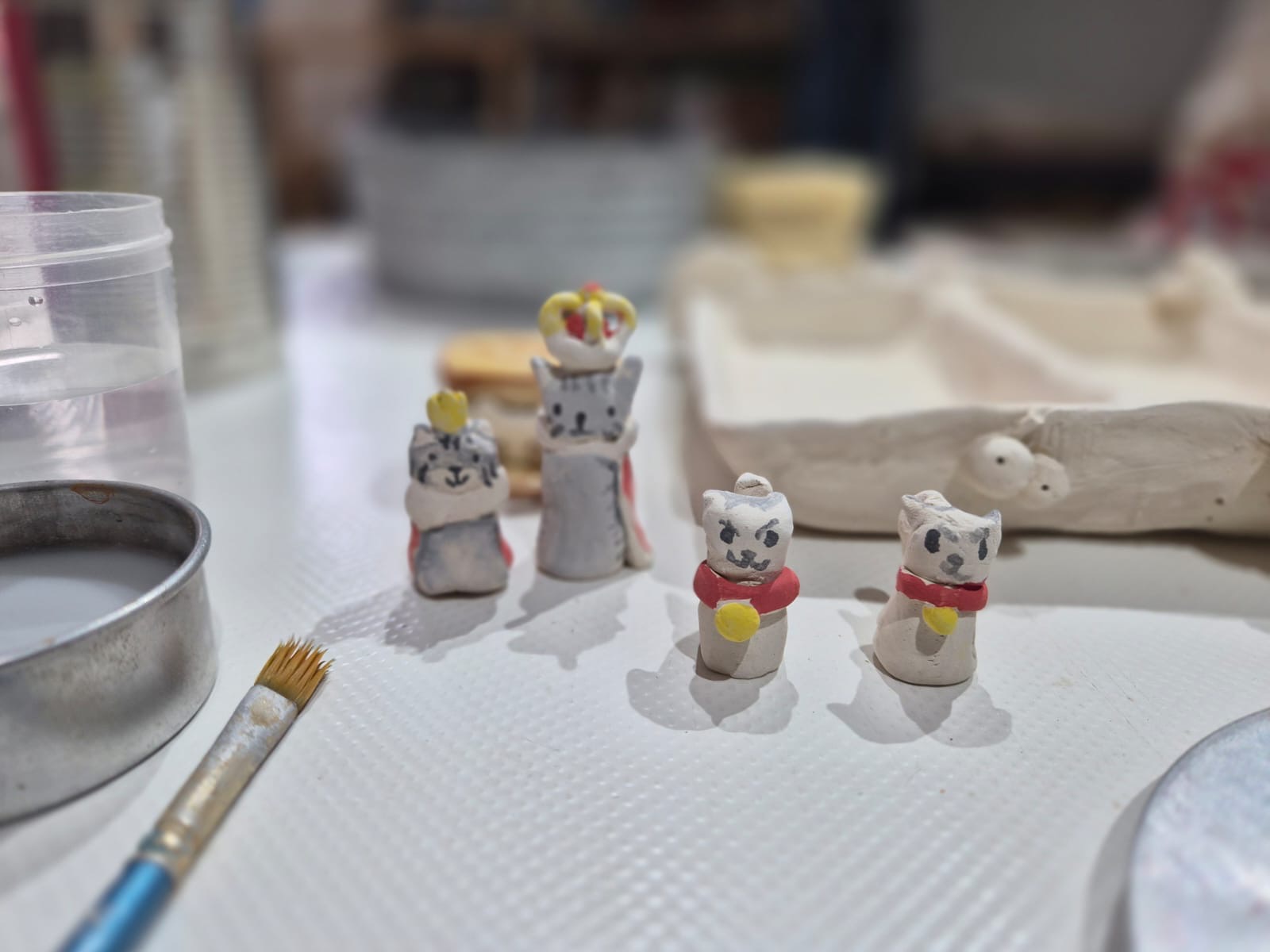 Ceramic chess figures and animal characters by Edd