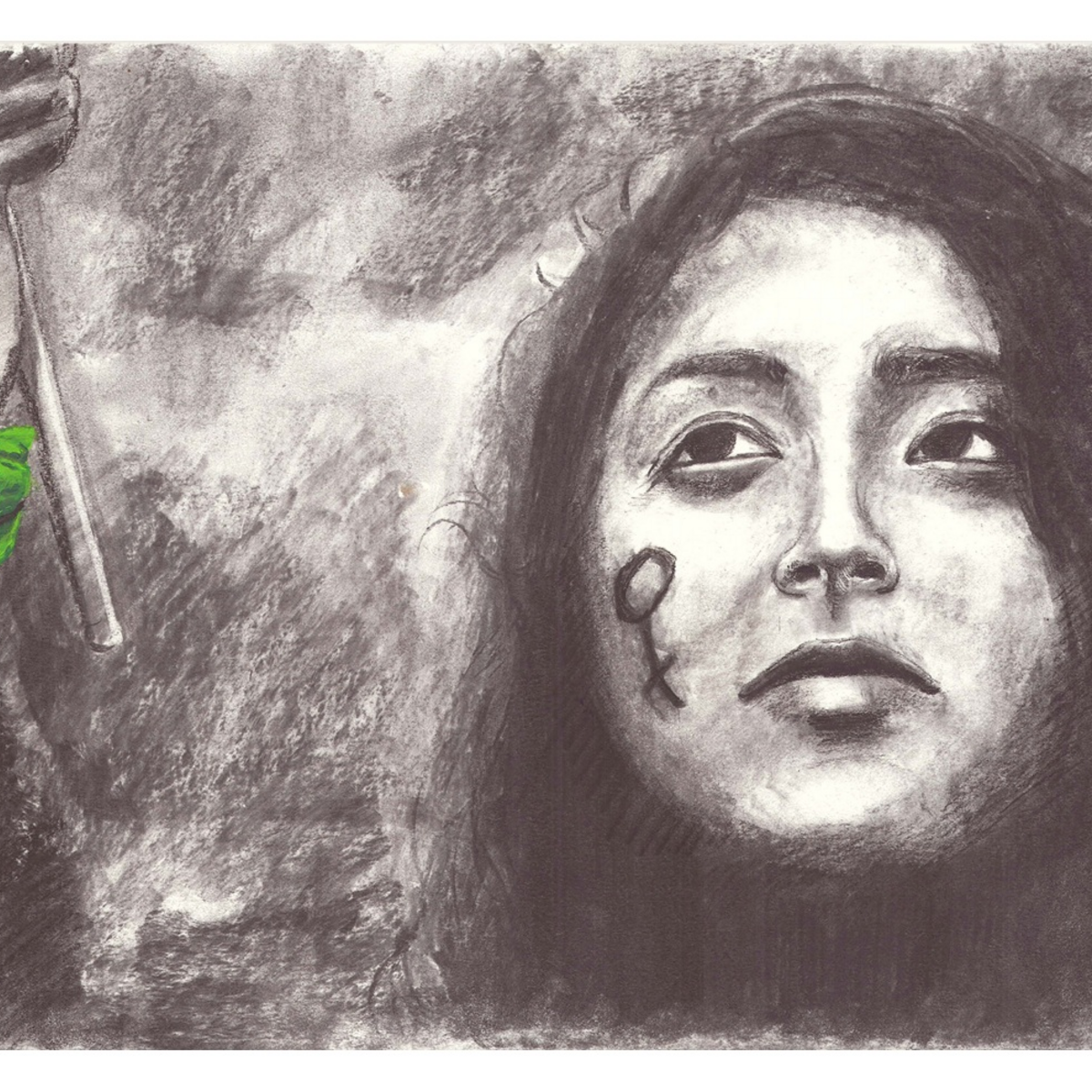 Mujer frente al muro de Indhira
