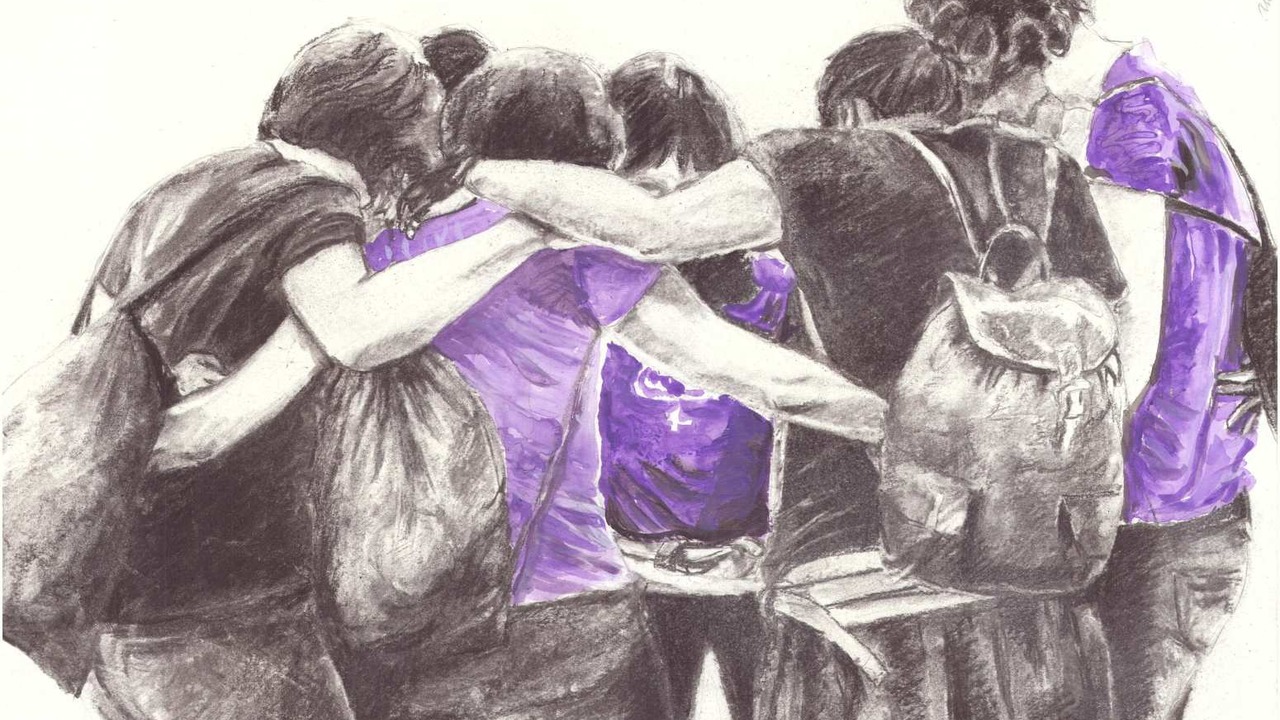 Abrazo colectivo de Indhira