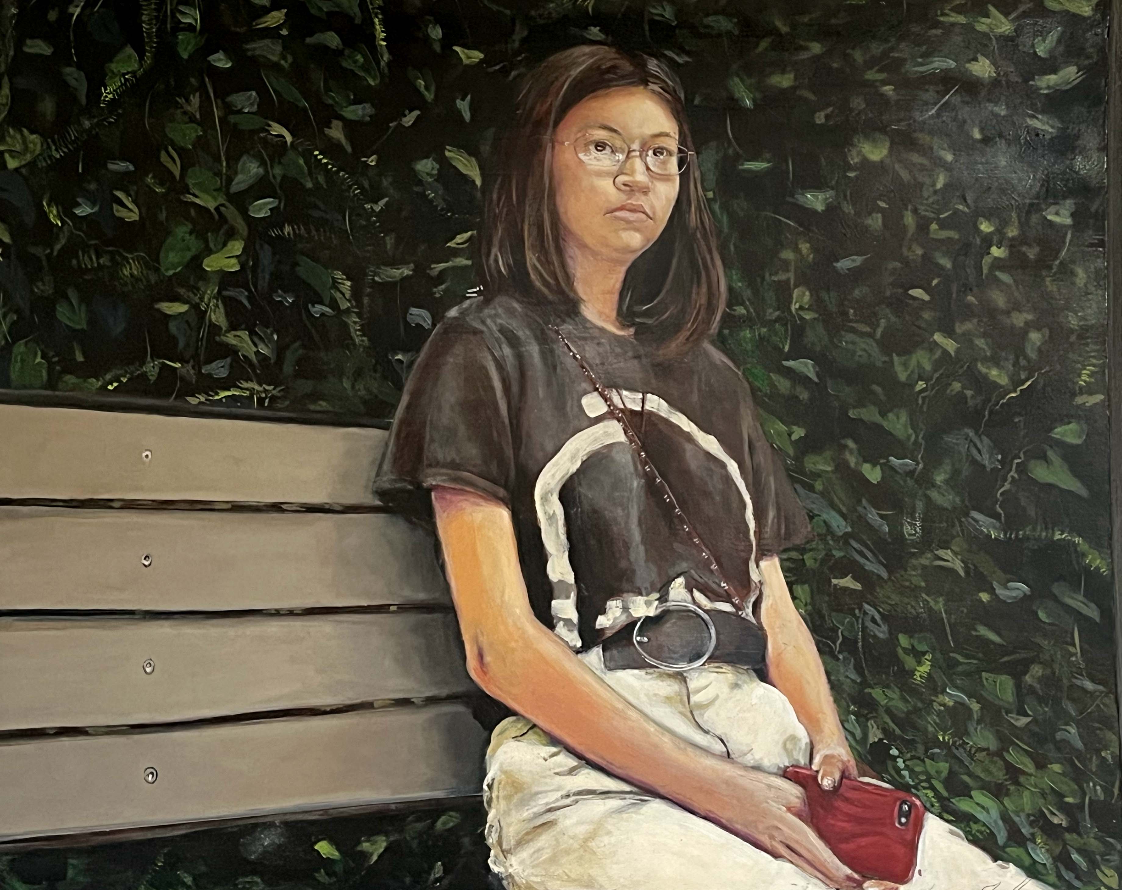 Retrato al óleo realizado por Indhira